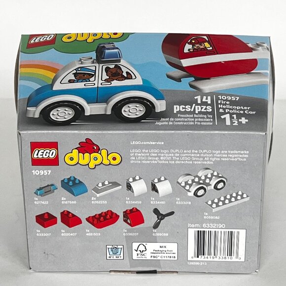 Brand New Lego DUPLO 10957 Fire Helicopter & Police Car Building Playset - Picture 9 of 10